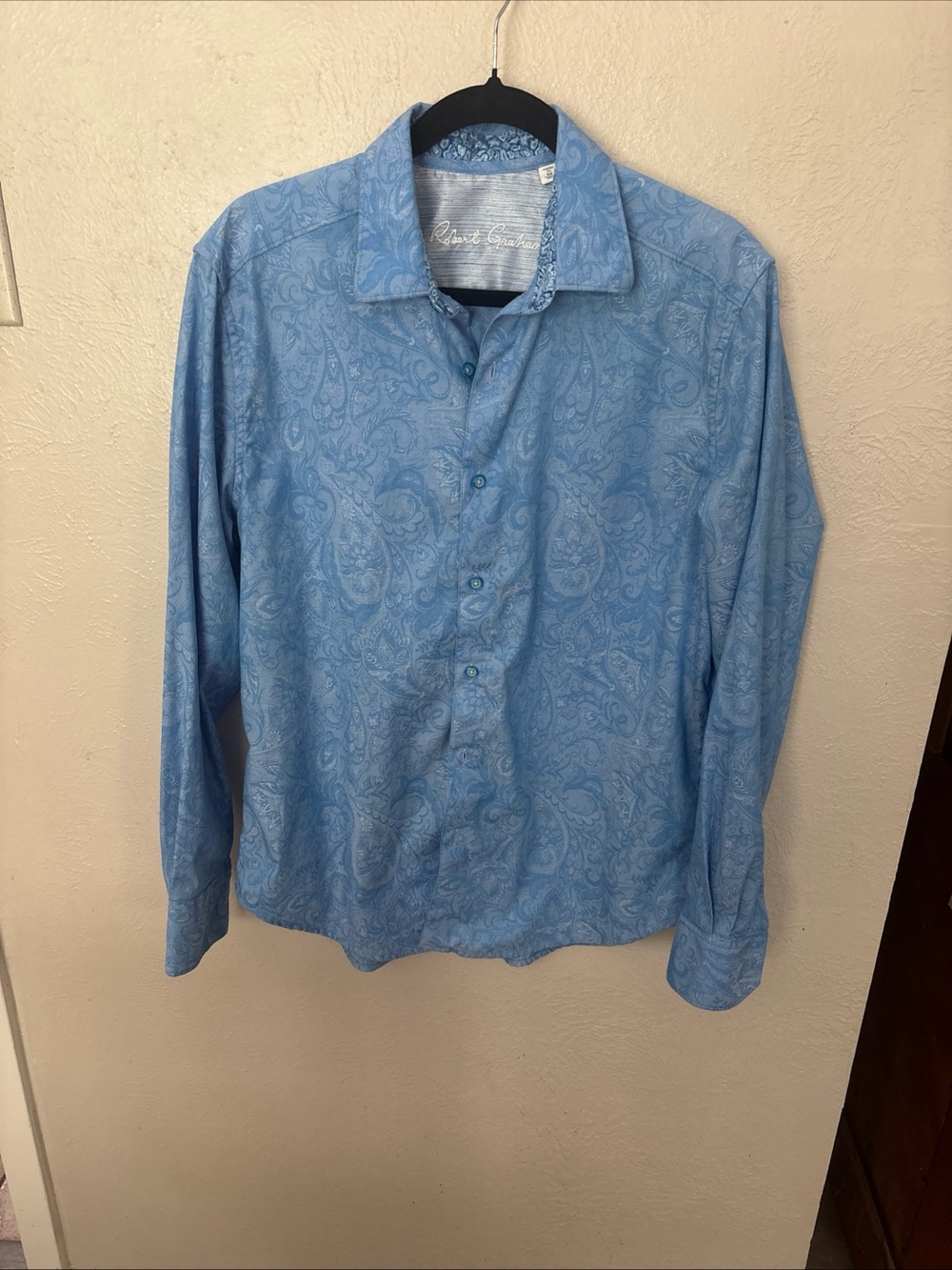 Robert Graham Blue Paisley Men's Button-Up Shirt - Picture 6 of 6